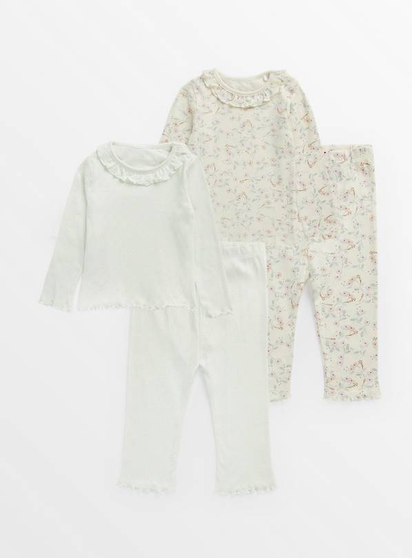 Floral & Spot Pyjamas 2 Pack Up to 3 mths